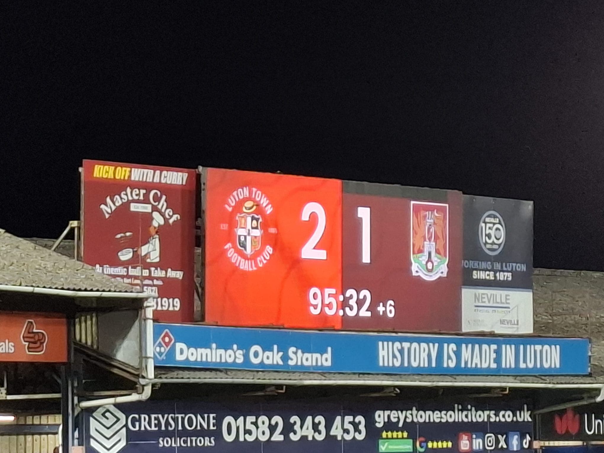 Luton Town 2-1 Northampton Town: Hatters Up to 7th as Cobblers Relegated